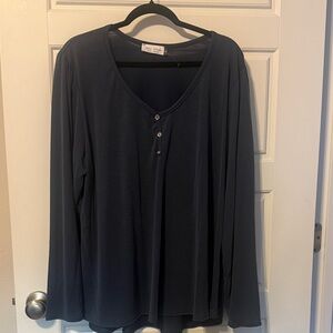 Star Vixen Navy Button-Front Blouse
